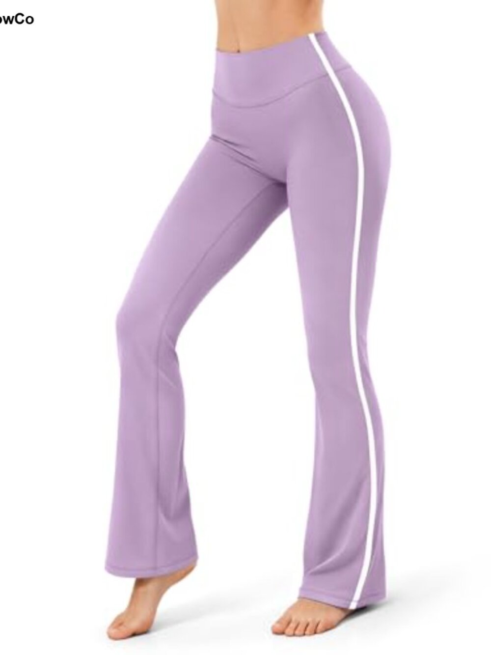 Flare Leggings High Waisted Seamless Side Stripe Track Pants Yoga Gym Pilates
